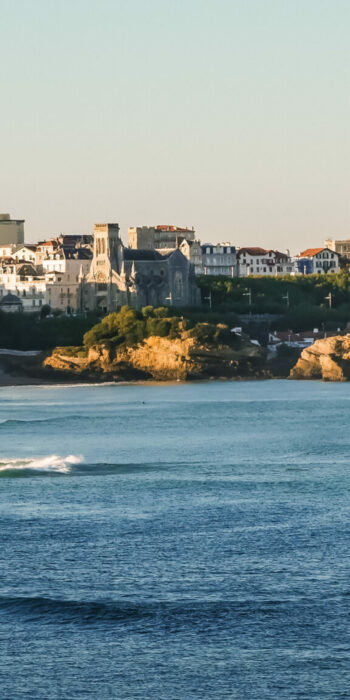 Bay of Biarritz on a summer day with a view on the main beach, France