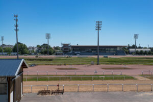 Hippodrome of the town of Pornichet with a grandstand